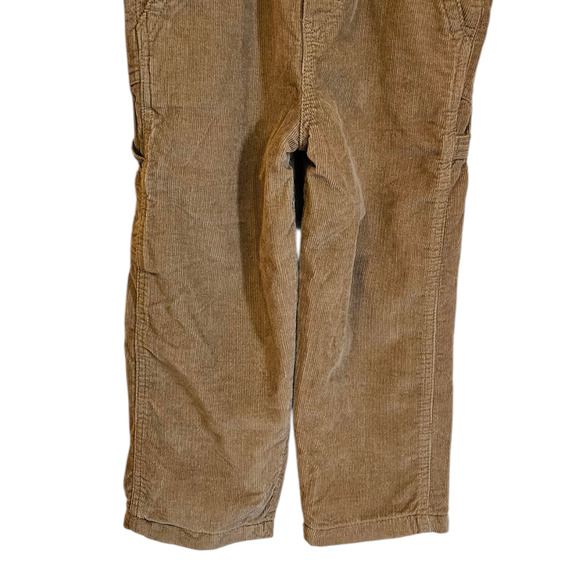 OshKosh Overalls Corduroy Brown Flannel Lined Red Blue Toddler Size 4T - Picture 3 of 7